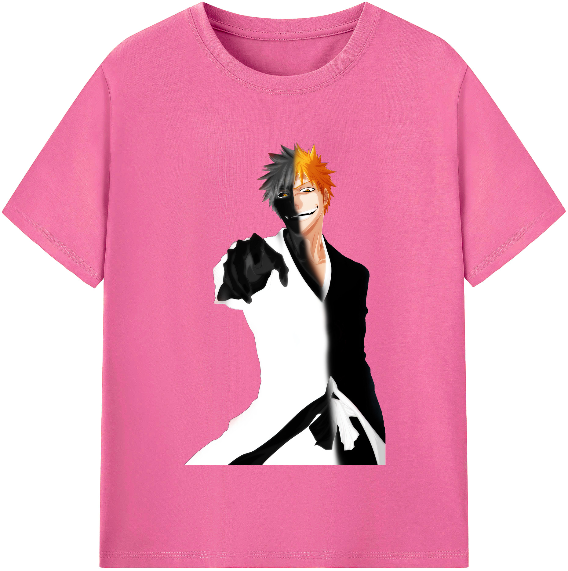 （画像用） ブリーチ 黒崎一護（くろさき いちご）BLEACH Kurosaki Ichigo レディースカジュアルプリントTシャツ（綿100％）